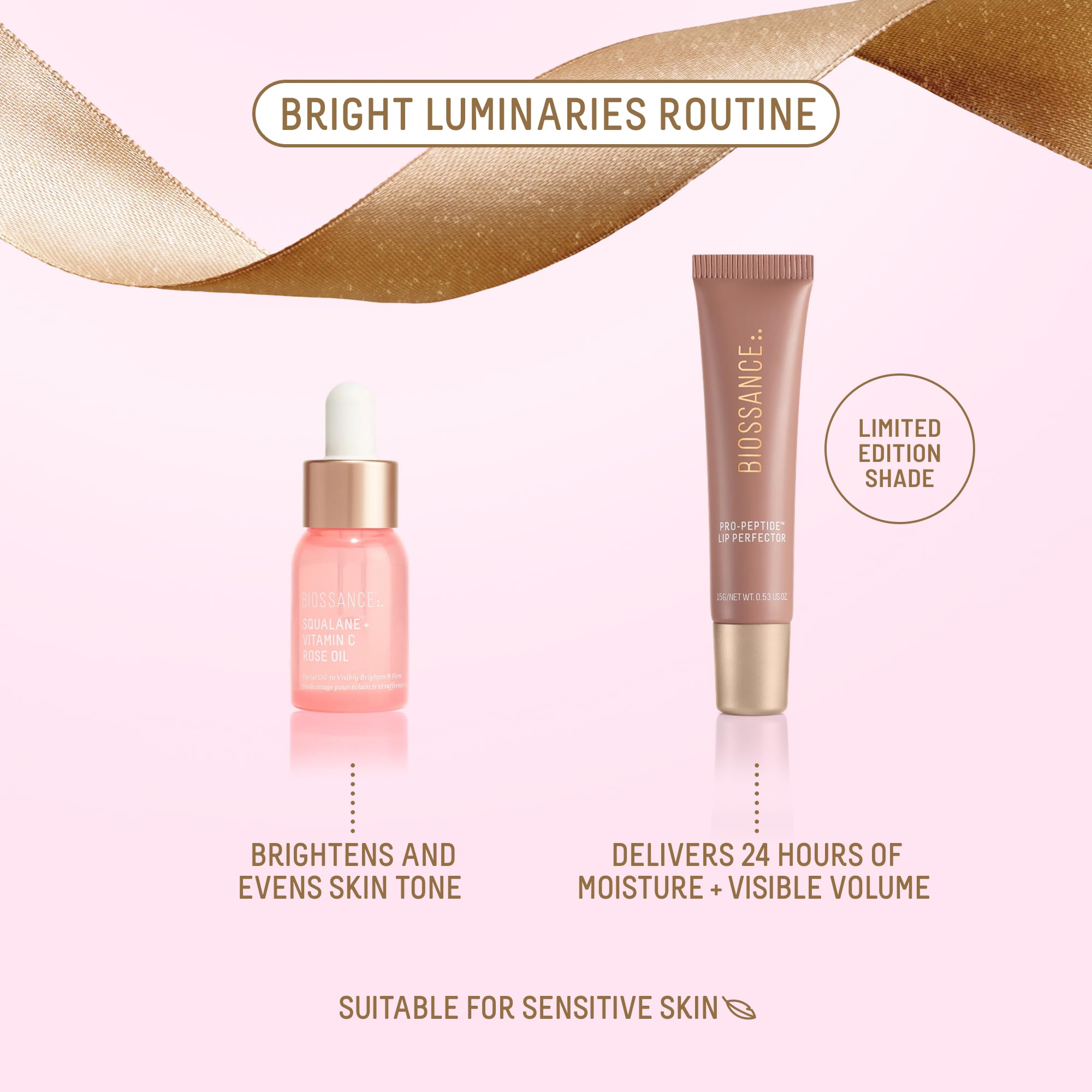 BIOSSANCE Lip Perfector Cosmic Cocoa tube delivering tinted moisture for lips.