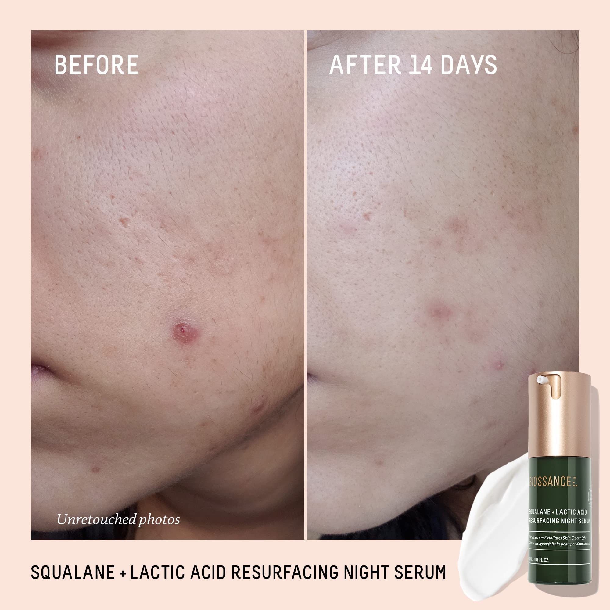 BIOSSANCE Rapid Radiance Set cream swatch showing nourishing hydration