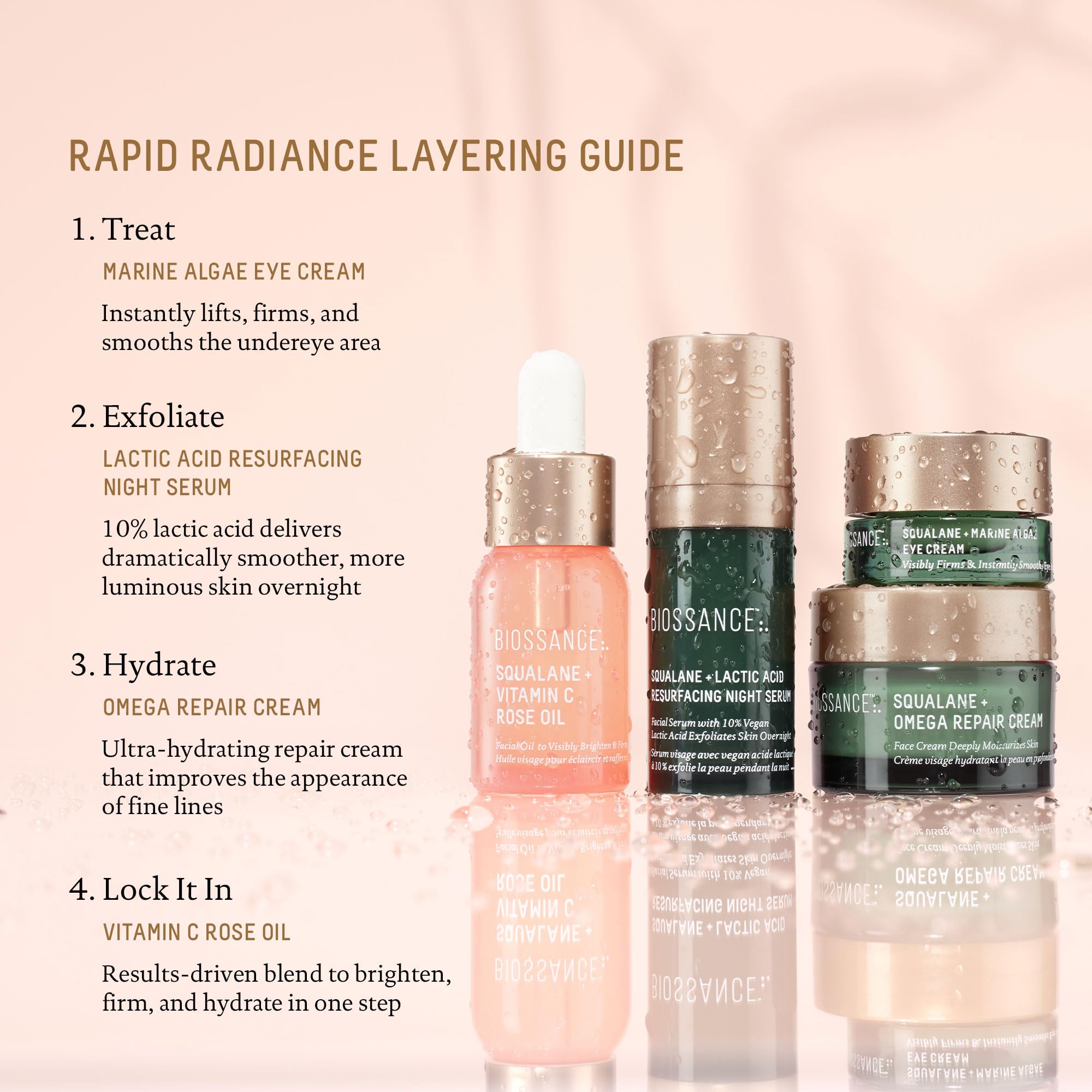 BIOSSANCE Rapid Radiance Set serum bottle with pump for easy application
