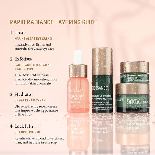BIOSSANCE Rapid Radiance Set serum bottle with pump for easy application
