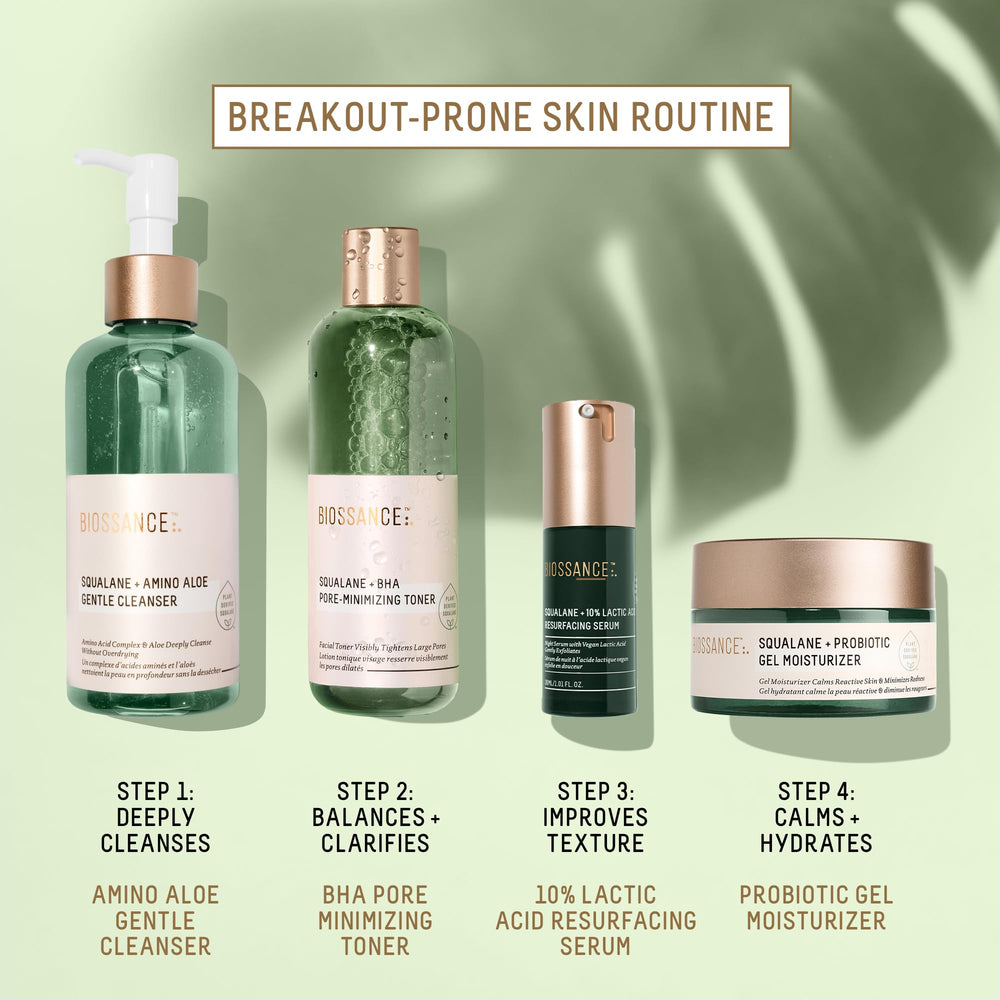 Small amount applied on skin, BIOSSANCE gel delivers subtle, matte finish