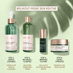 Small amount applied on skin, BIOSSANCE gel delivers subtle, matte finish