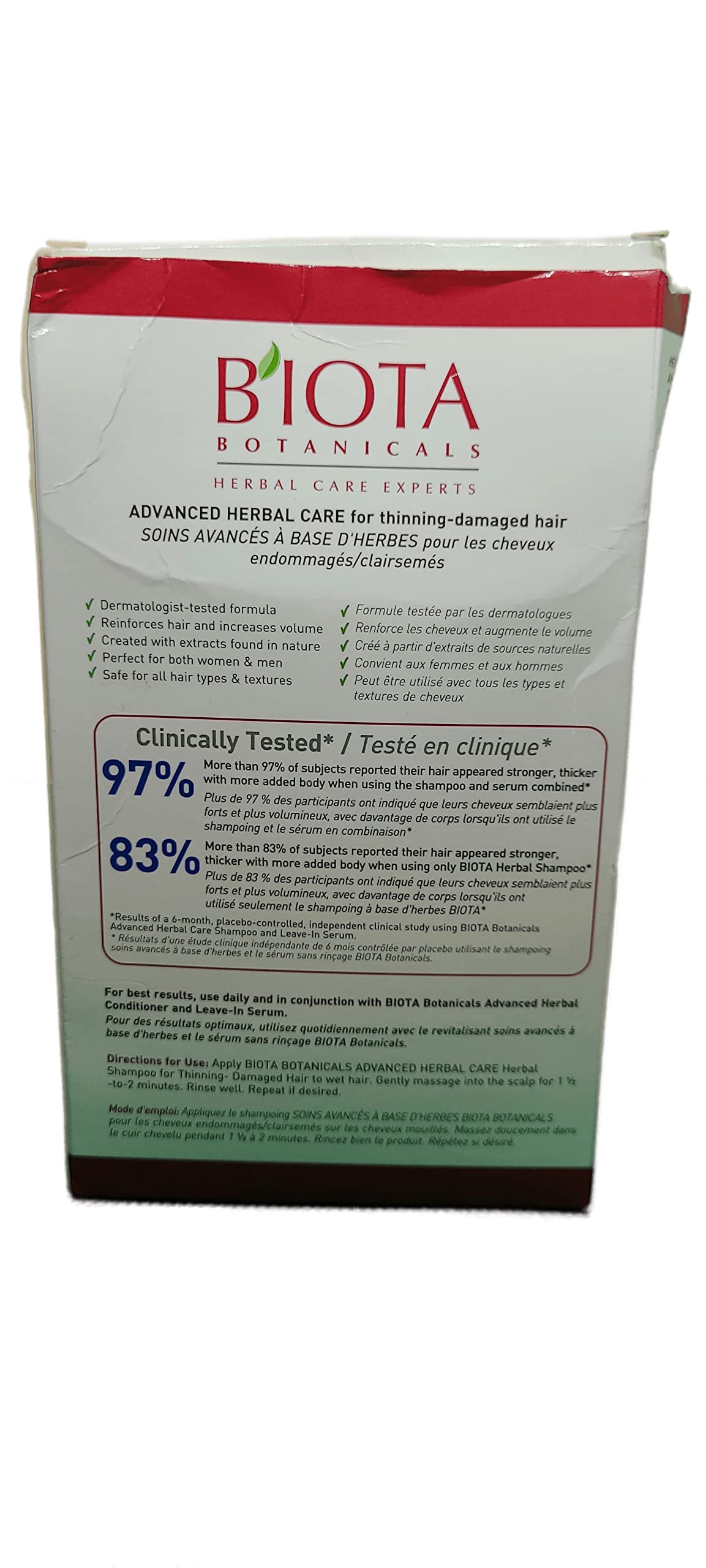 Biota Daily Care Shampoo in a bathroom scene for daily thinning-hair care