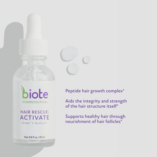 Biote Hair Rescue Activate dropper dispensing formula for targeted scalp application
