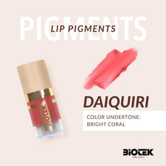 Biotek Daiquiri pigment swatches reveal vibrant coral shades for lip design