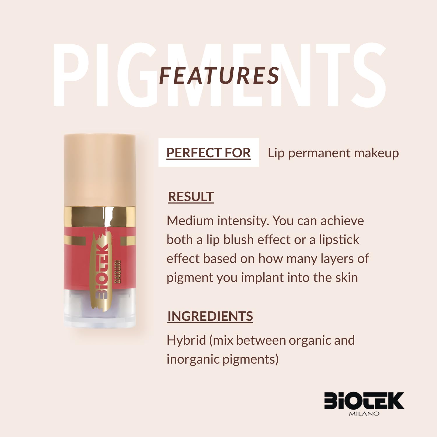 Biotek Daiquiri pigment application close-up showing creamy texture for smooth lip PMU