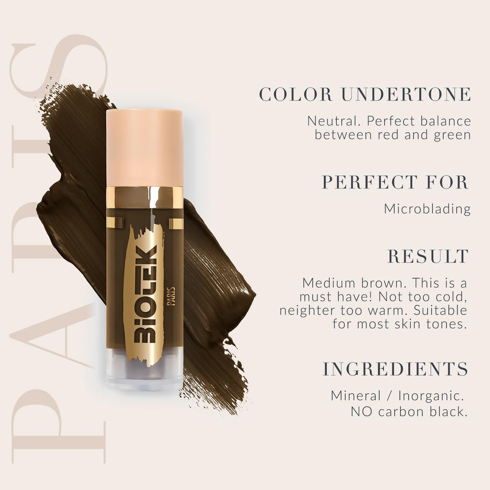 Biotek Paris brow pigment swatch showing rich creamy texture for smooth application
