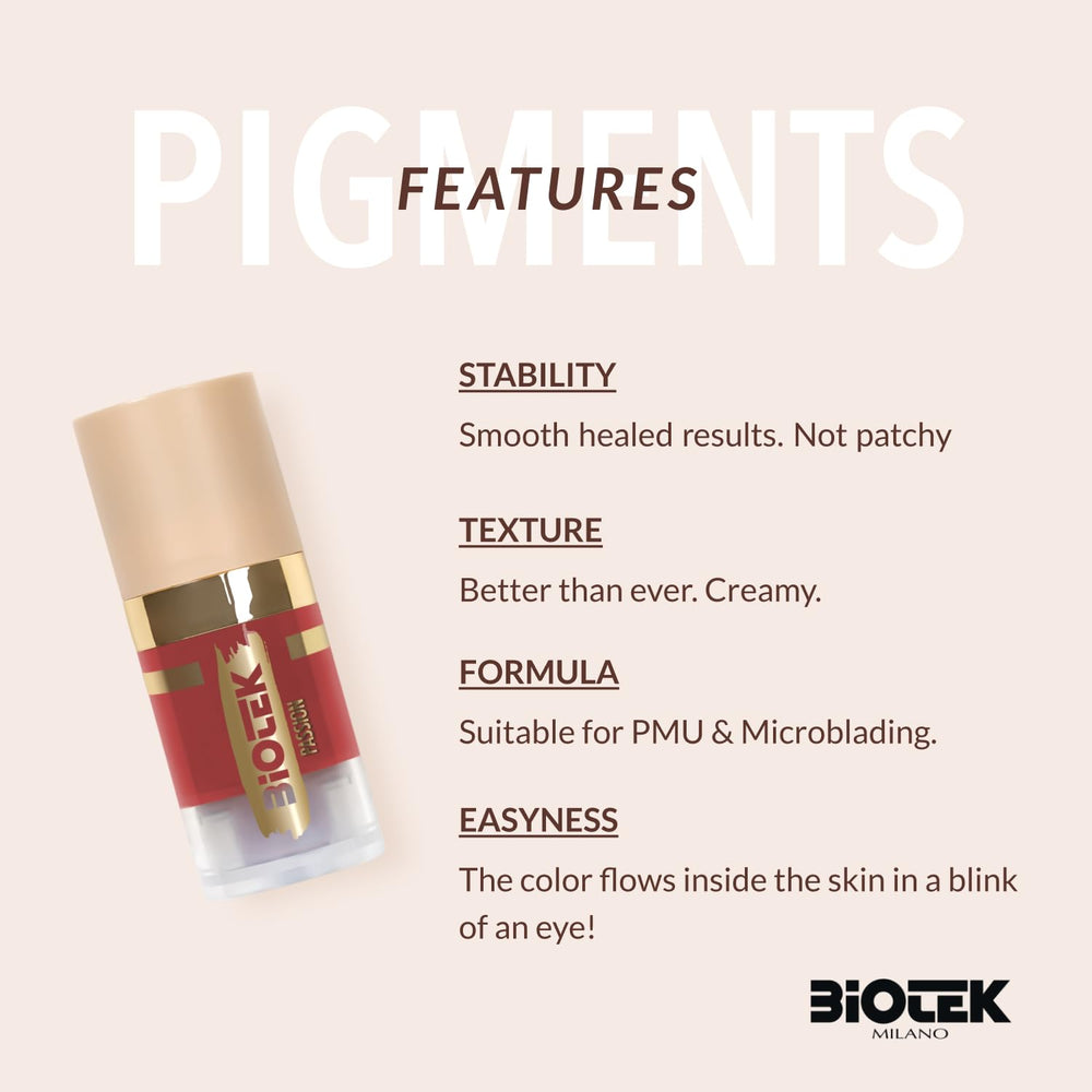 Biotek Passion coral red shade swatch communicates warm natural lip color