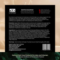Biotin X Treme Hair ingredients display featuring biotin, ginseng, licorice.
