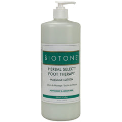 Biotone Herbal Foot Massage Lotion bottle pour for cooling, soothing foot care
