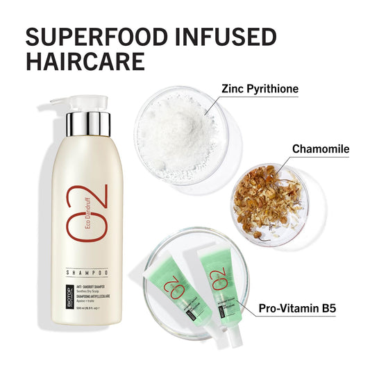 Biotop Professional 02 Eco Dandruff Shampoo foamy lather cleanses gently and helps control flakes.