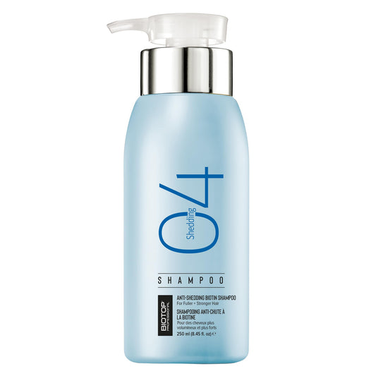 Biotop Professional 04 shampoo bottle close-up for fuller-looking hair