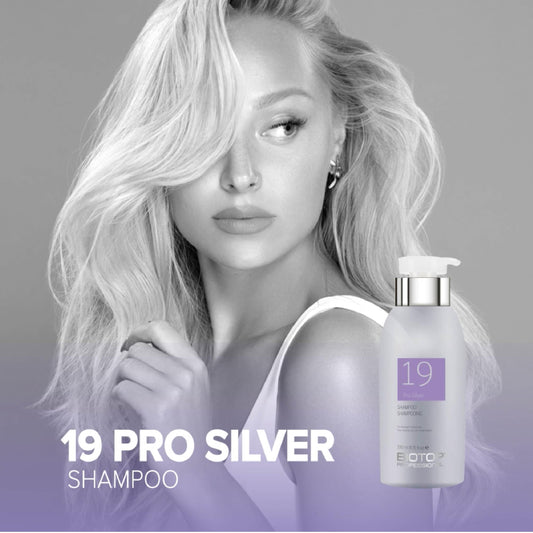Biotop Professional 19 Pro Silver Shampoo lather cleanses gently for color balance.
