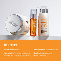 Creamy lather forms as Biotop Professional Quinoa Shampoo is worked into hair