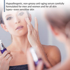 BioTrust Ageless Glow serum texture close-up showing silky, fast-absorbing consistency