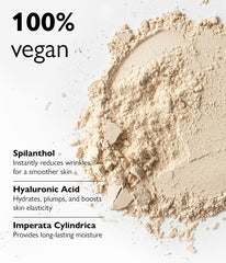 Biotulin Hydrolon powder on skin with water droplets to highlight hydration.