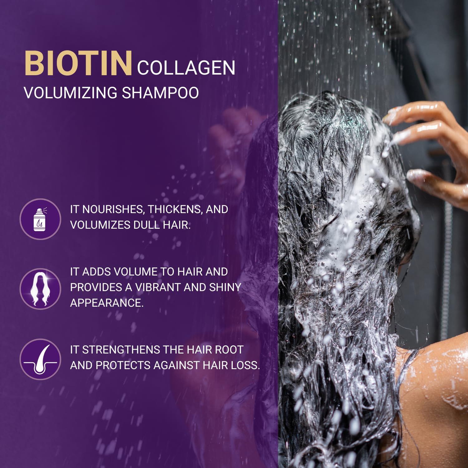 BIOXCIN shampoo lather on wet hair for gentle cleansing