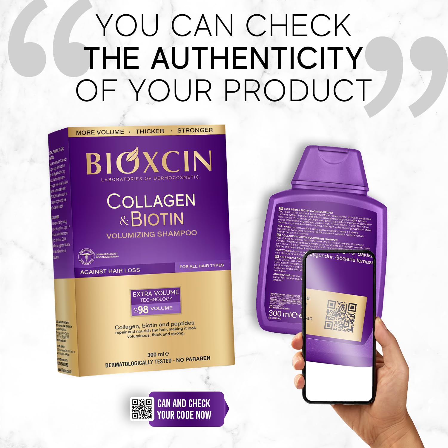 BIOXCIN bottle with pump on bathroom counter for daily use