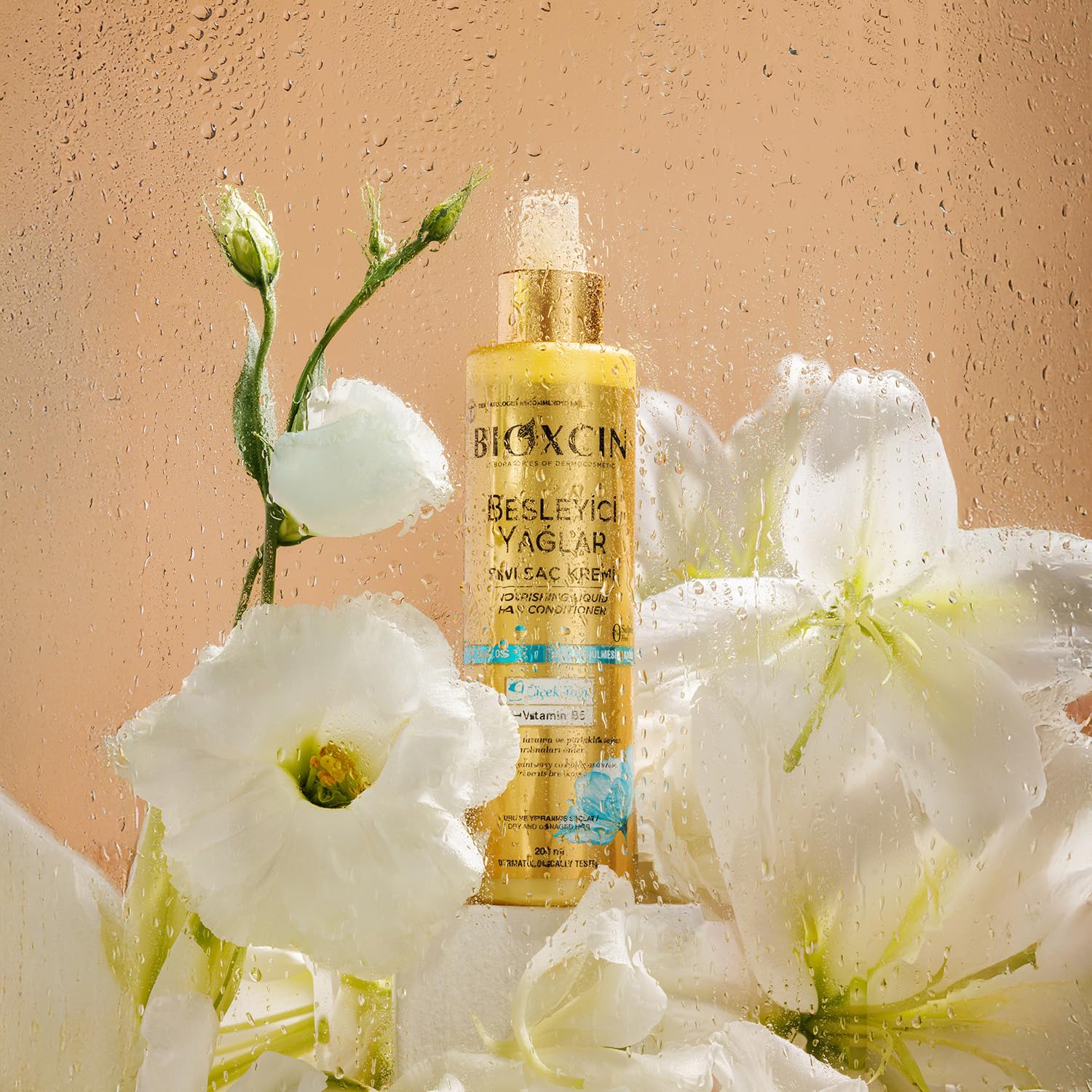 BIOXCIN Nourishing Oils Liquid Conditioner on damp hair for smoother combing and shine.