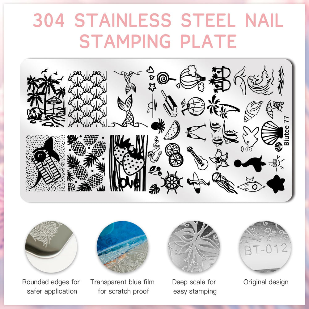 Biutee clear silicone stamper previewing design before transfer