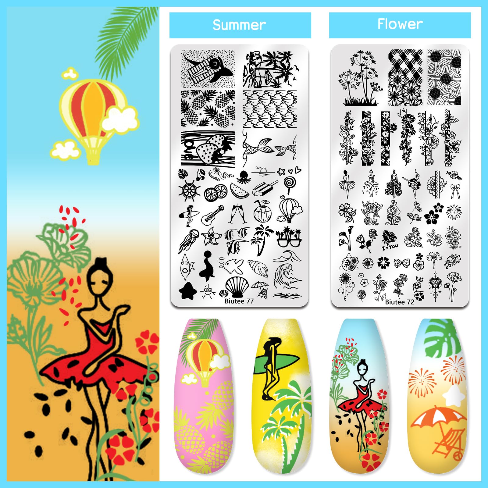 Biutee gift-ready nail stamping set for DIY enthusiasts
