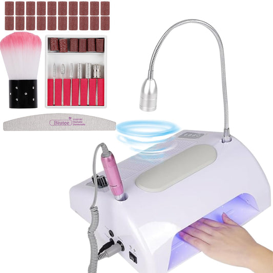 Biutee nail dust-collector-80w powering a clean manicure workspace.