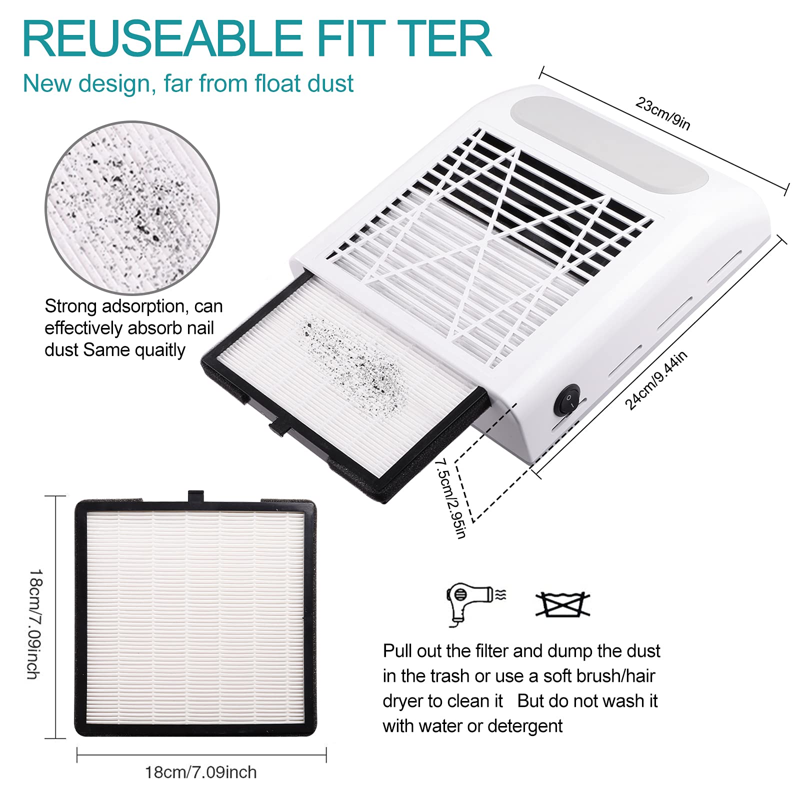 Biutee Nail Dust Collector operates quietly for comfortable nail sessions.