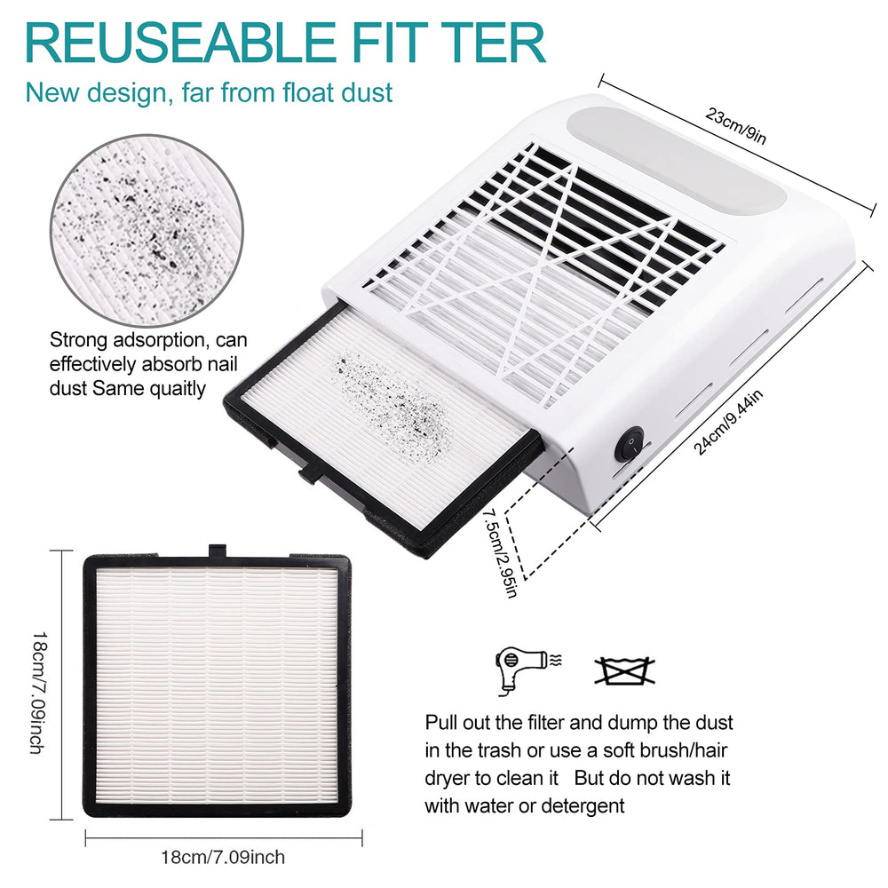 Biutee Nail Dust Collector operates quietly for comfortable nail sessions.