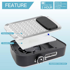 Biutee Nail Dust Collector features two reusable filters for economical, eco-friendly use.