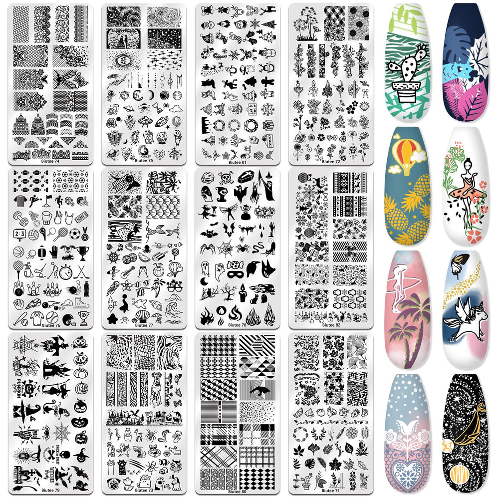 Biutee stamping plates collection with deep engraving for clear transfers