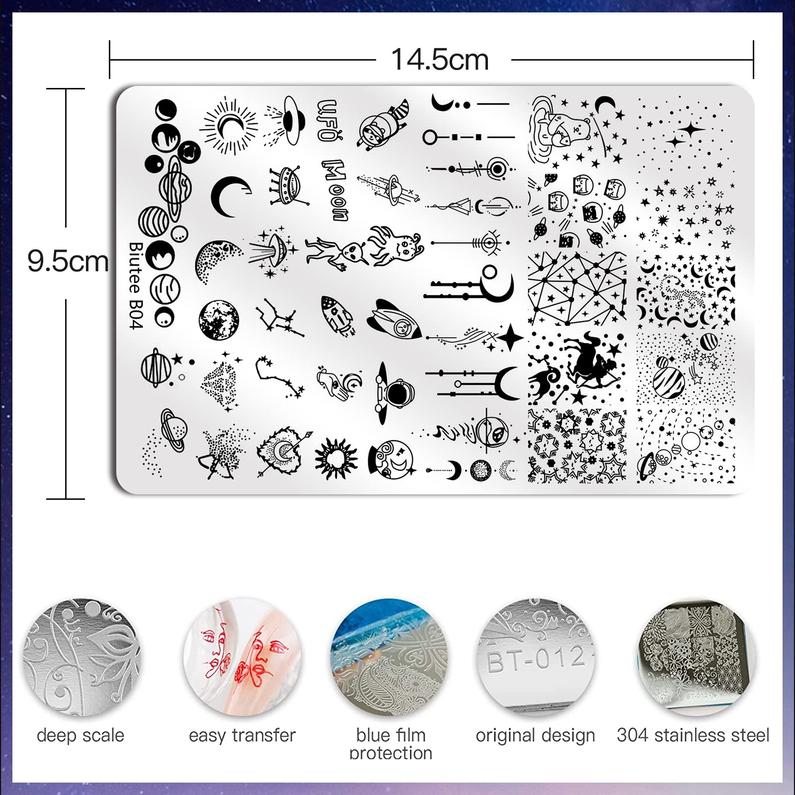 Biutee nail stamping plates featuring flower pattern for elegant nails