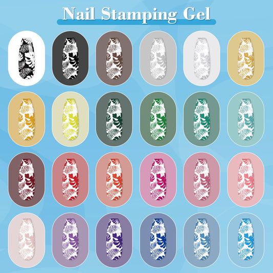 Biutee stamping gel transfer close-up shows crisp pattern transfer