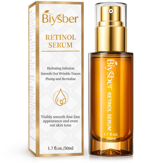 BIYSBER retinol-collagen serum bottle front view showing premium packaging and branding.