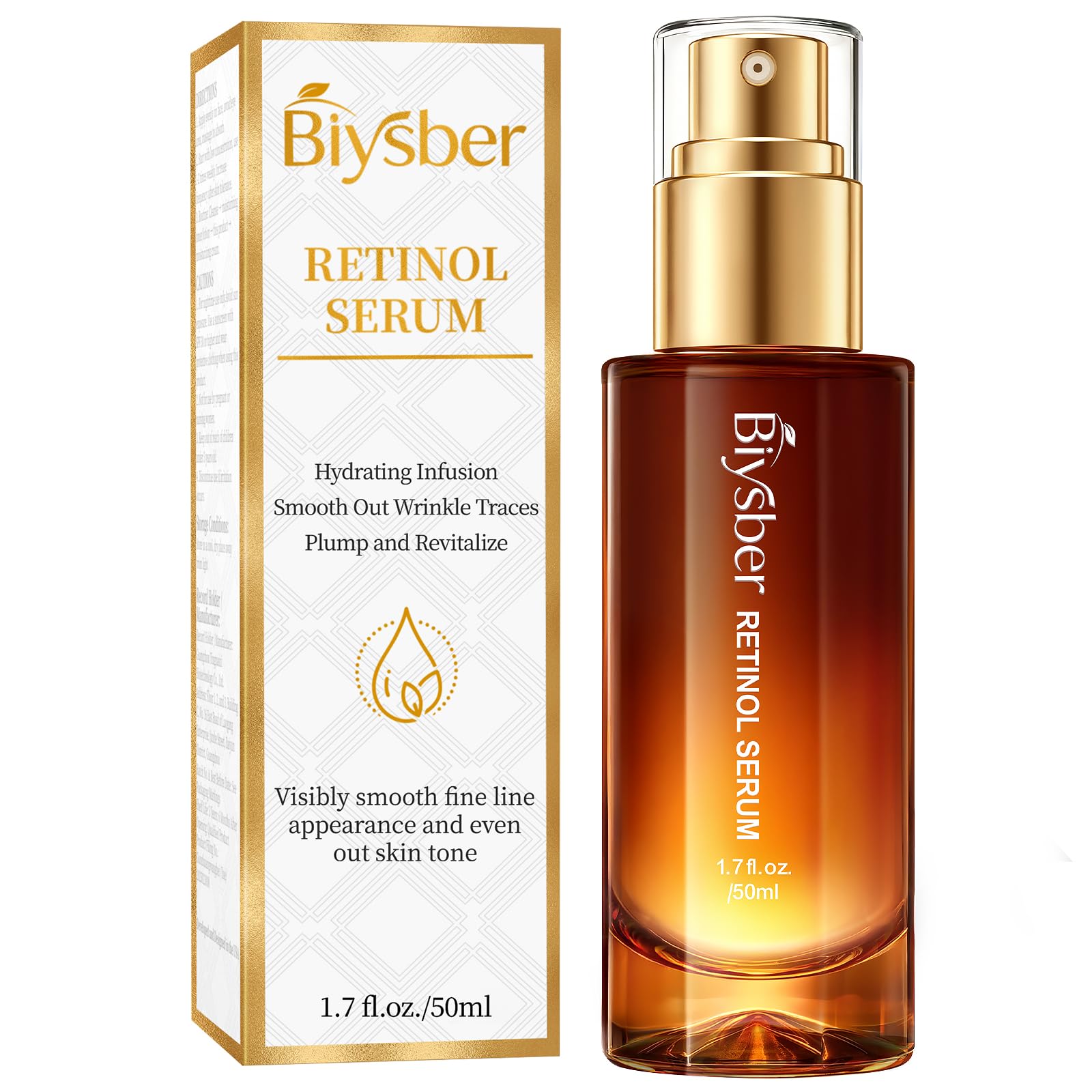 BIYSBER Retinol Collagen Serum bottle for anti-aging hydration.