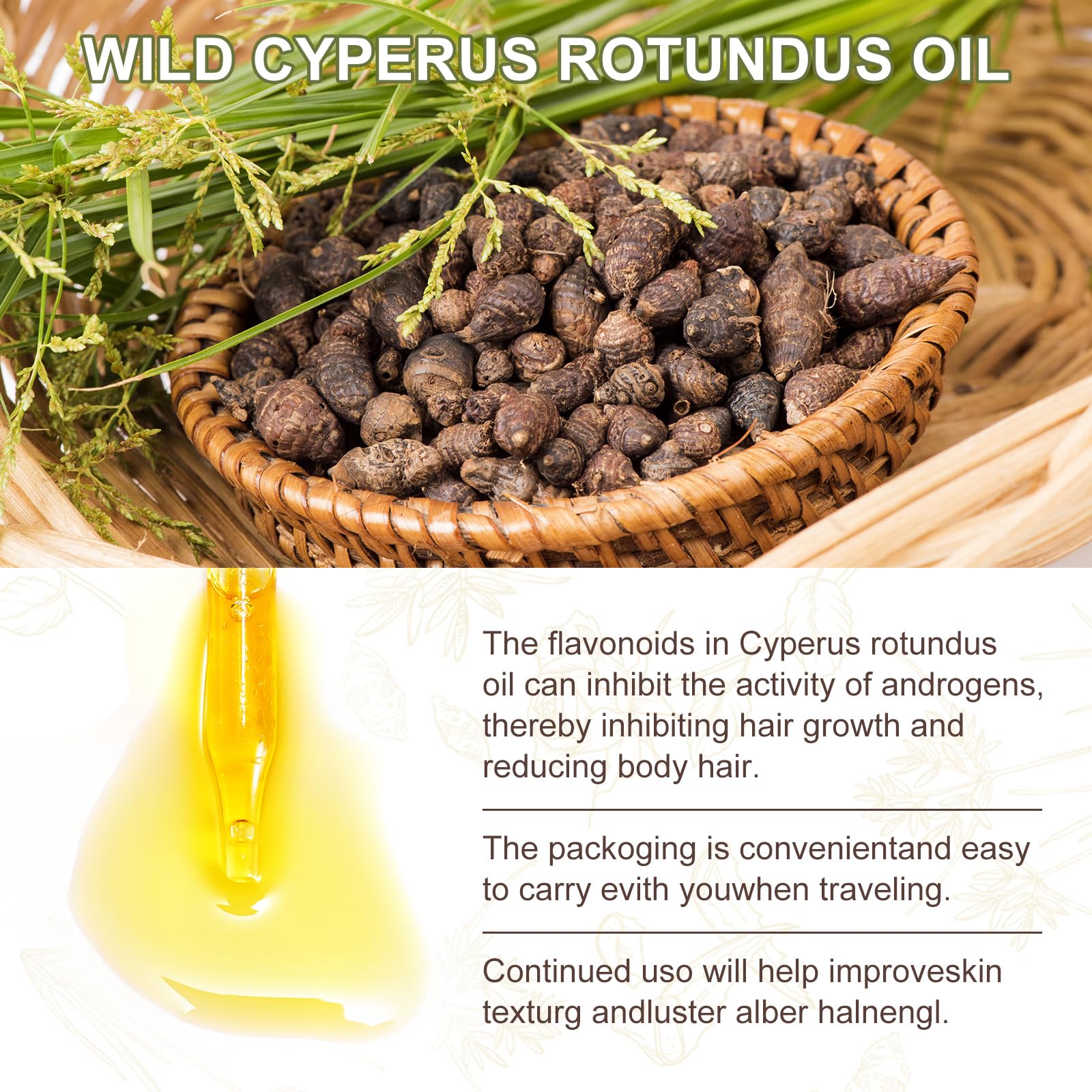 BKKTfBWK Cyperus Rotundus Oil on skin leaves a lightweight moisture boost