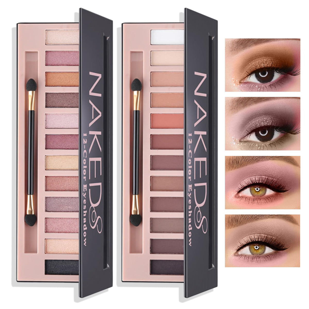 BKPPLZP Naked Eyeshadow Palette front view with 12 colors for versatile looks