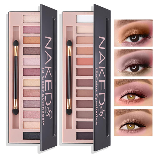 BKPPLZP Naked Eyeshadow Palette front view with 12 colors for versatile looks