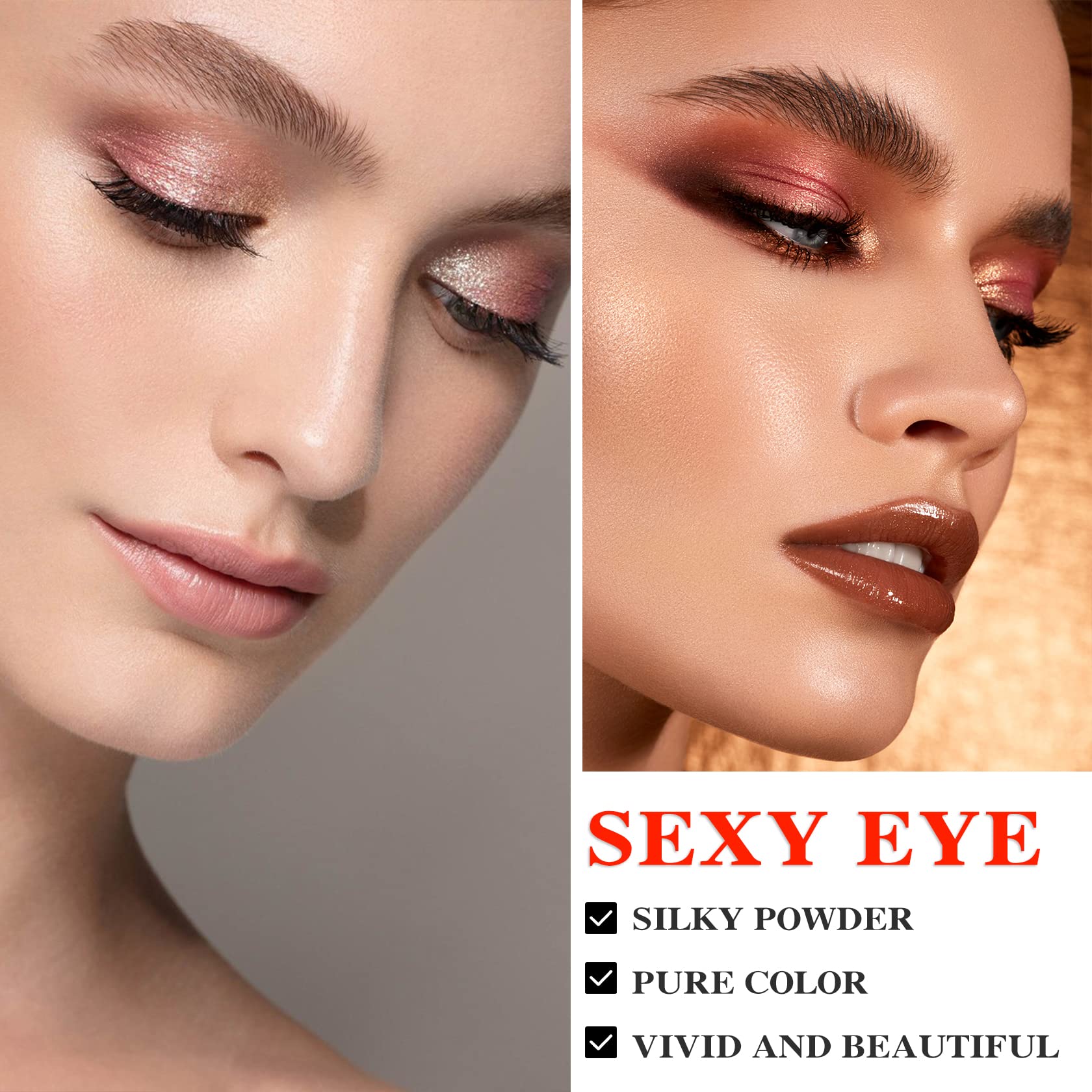 Close-up of texture from BKPPLZP palette with glitter and matte finishes