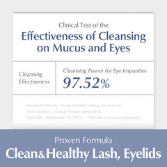 BL BL Lash Shampoo packaging illustrating eye-safety and sensitivity support.