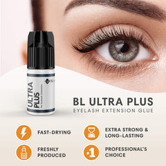 BL Lashes Ultra Plus professional-use-only adhesive for trained lash artists.