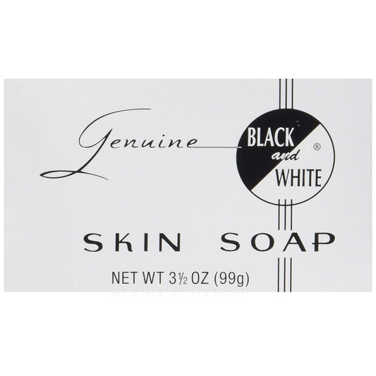 Black and White skin soap bar in pack of six for gentle cleansing.