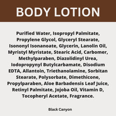 Bathroom shelf ready for daily use with Black Canyon lotion