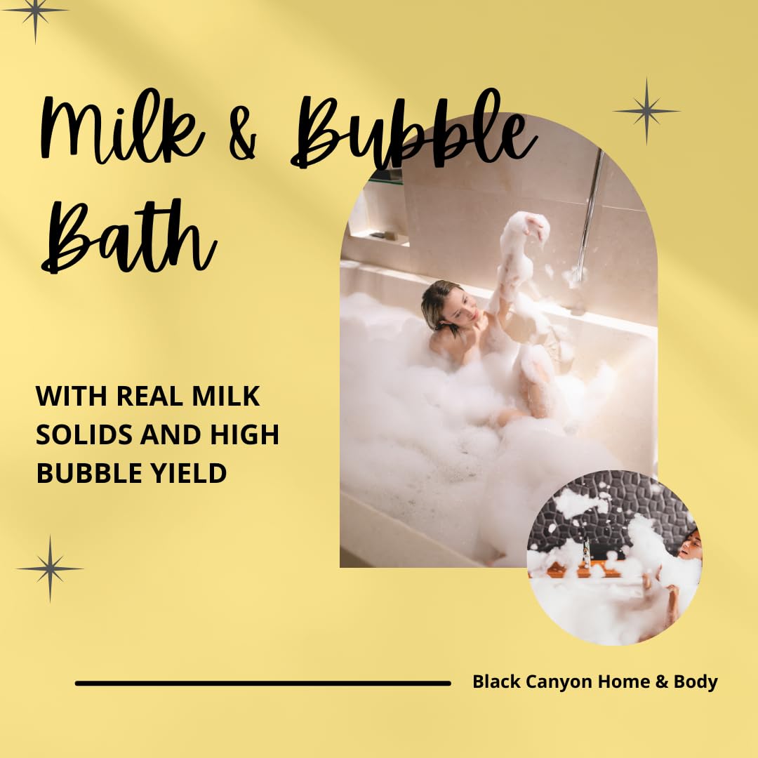 Black Canyon Milk solids closeup highlighting nourishing bath ingredients.
