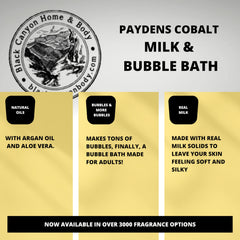 Black Canyon Tobacco Vanilla Milk & Bubble Bath tub-view shows creamy lather.