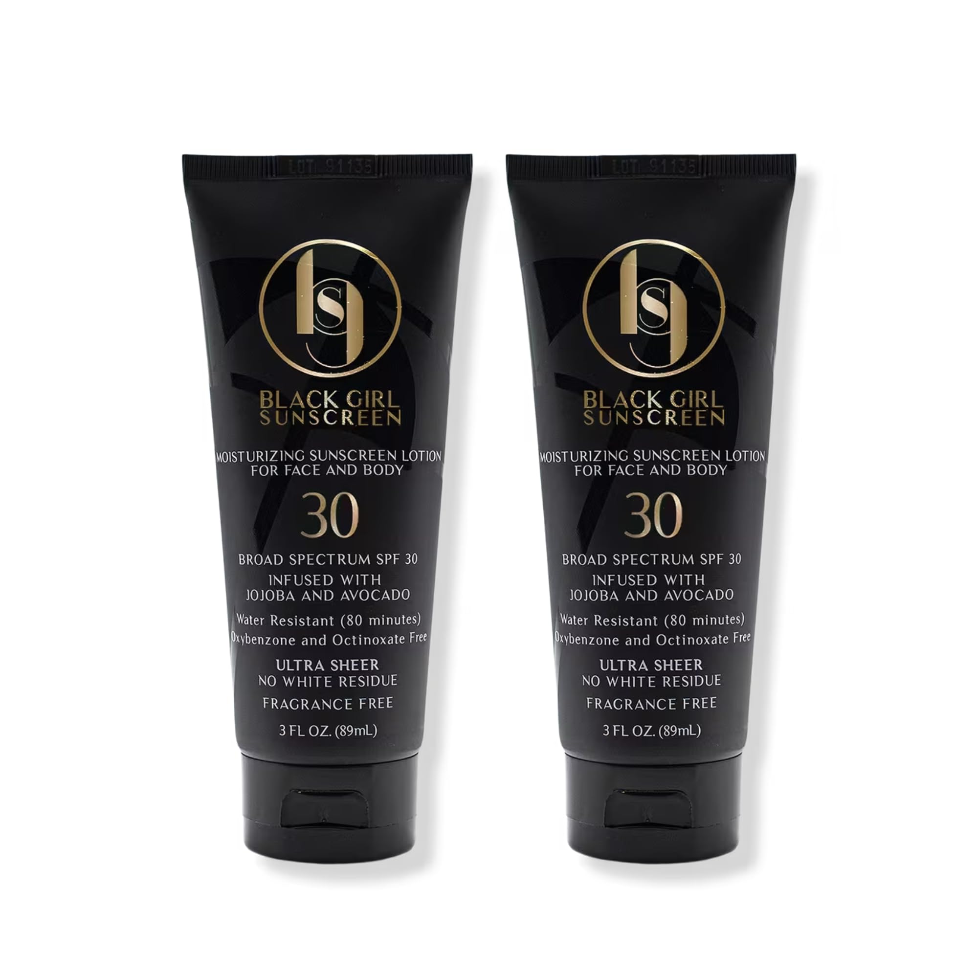 Black Girl Sunscreen bottle shows a clear finish and moisturizing SPF 30 for melanin-rich skin.