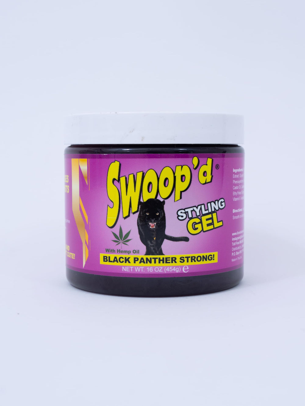 Black Panther Strong Swoop'd Styling Gel fits daily styling routines.