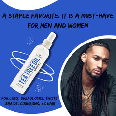 Black Queen spray delivers non-greasy shine without residue on locs.