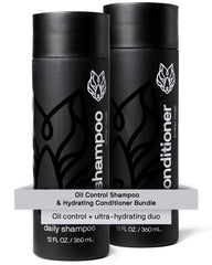 Black Wolf Everyday Oil Control Shampoo bottle front showing sleek design for clean, refreshed hair.