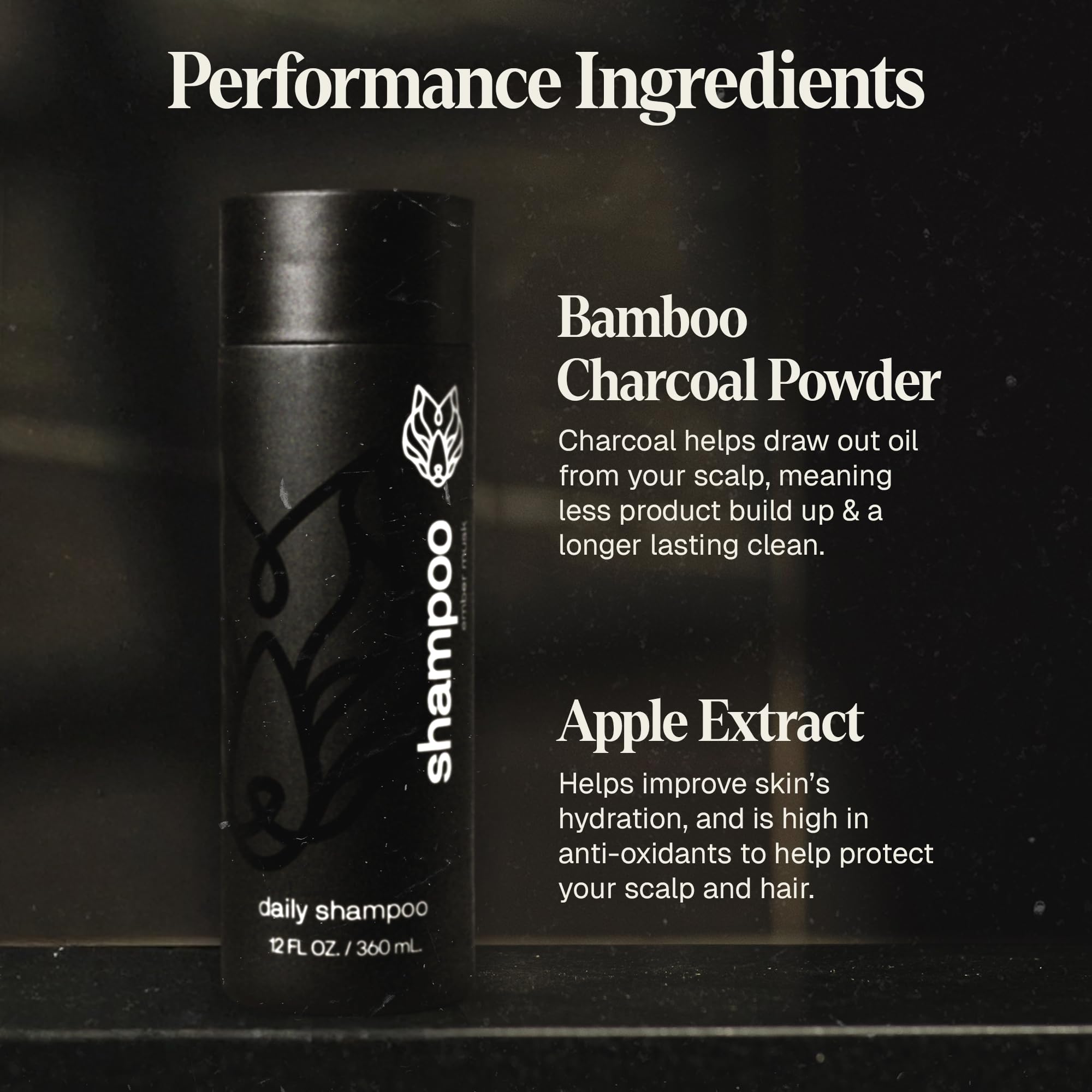 Black Wolf Everyday Shampoo pour demonstrating easy distribution for deep cleansing.