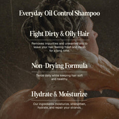 Black Wolf shampoo and conditioner duo on bathroom counter signaling daily oil control routine.